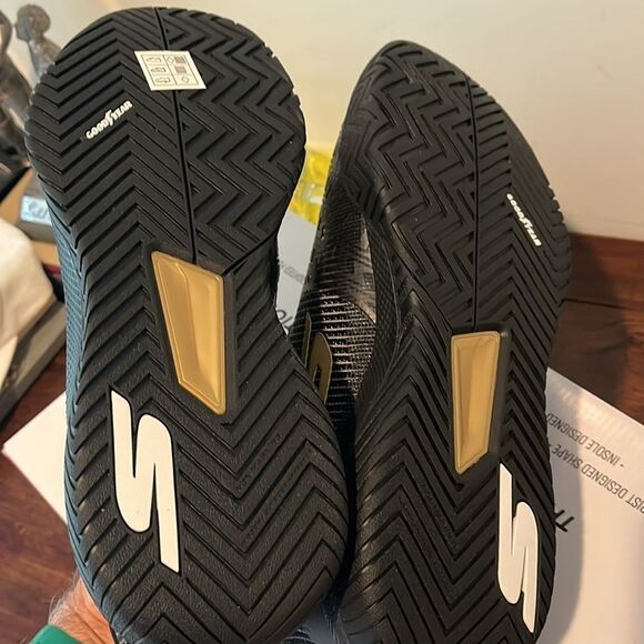 New Rare Black Gold Skechers Men\'s Viper Pro 2.0 Pickleball Shoes Sneakers 10.5